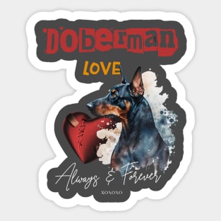 Doberman Love Sticker